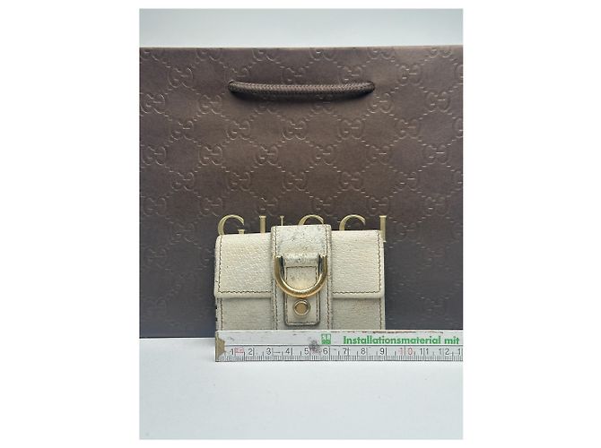 Vintage Gucci Leder-Schlüsselhalter Weiß - Ansicht 10
