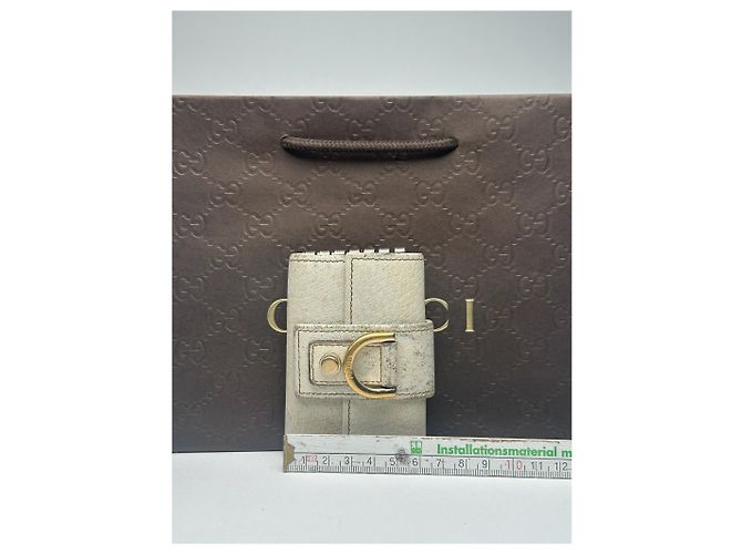 Vintage Gucci Leder-Schlüsselhalter Weiß - Ansicht 11
