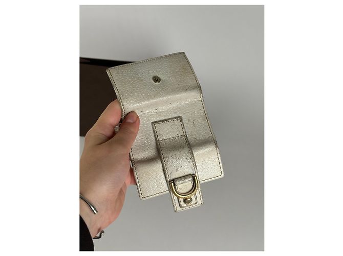 Vintage Gucci Leder-Schlüsselhalter Weiß - Ansicht 3