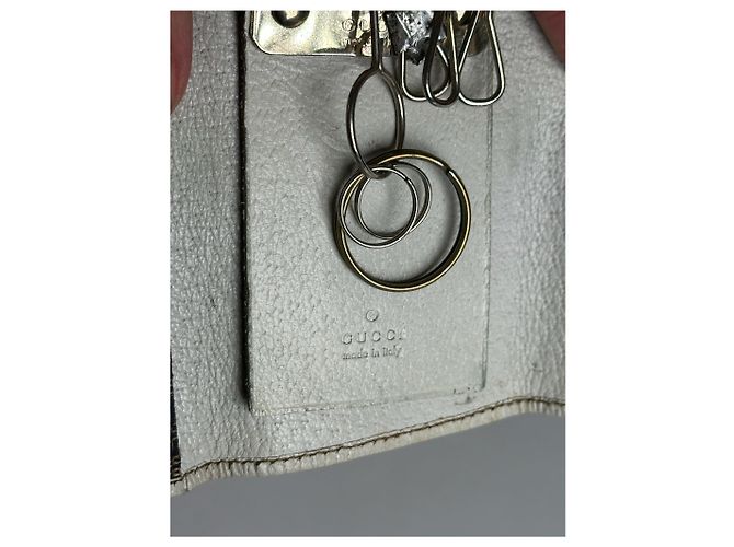 Vintage Gucci Leder-Schlüsselhalter Weiß - Ansicht 4