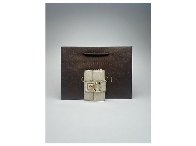 Vintage Gucci Leder-Schlüsselhalter Weiß - Ansicht 5