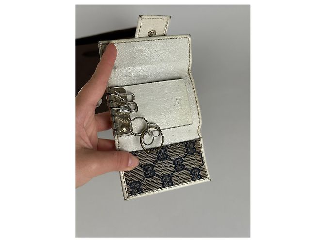 Vintage Gucci Leder-Schlüsselhalter Weiß - Ansicht 6