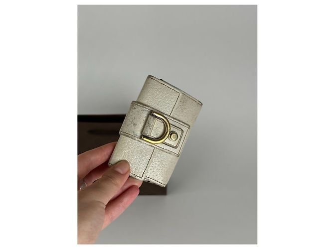 Vintage Gucci Leder-Schlüsselhalter Weiß - Ansicht 8