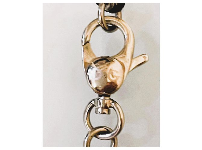 DOLCE & GABBANA collana acciaio argento con con pendente logo swarovski - vista 3