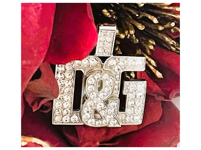 DOLCE & GABBANA collana acciaio argento con con pendente logo swarovski - vista 7
