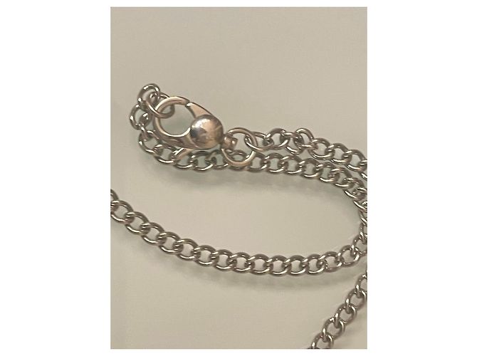 DOLCE & GABBANA collana acciaio argento con con pendente logo swarovski - vista 9