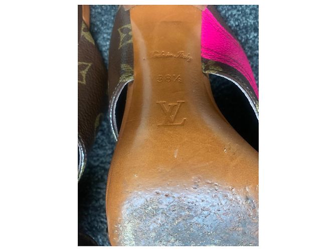 Sandali Louis Vuitton in pelle marrone - vista 7