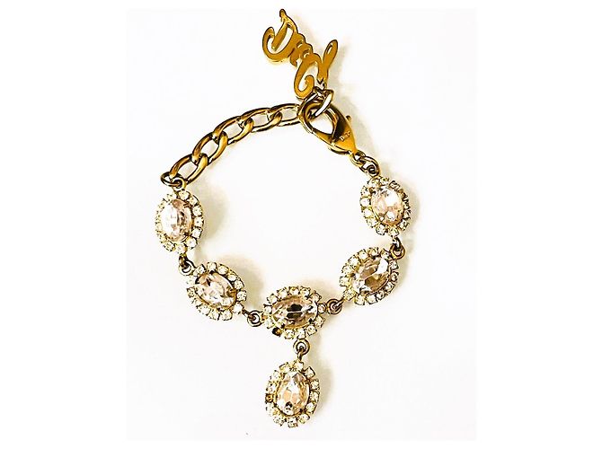 RARO meraviglioso bracciale DOLCE & GABBANA acciaio dorato cristalli D'oro - vista 10