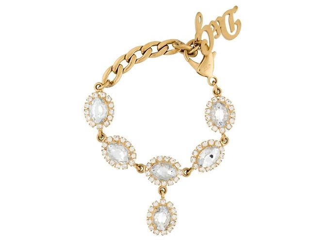 RARO meraviglioso bracciale DOLCE & GABBANA acciaio dorato cristalli D'oro - vista 12