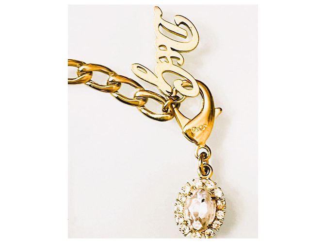RARO meraviglioso bracciale DOLCE & GABBANA acciaio dorato cristalli D'oro - vista 3