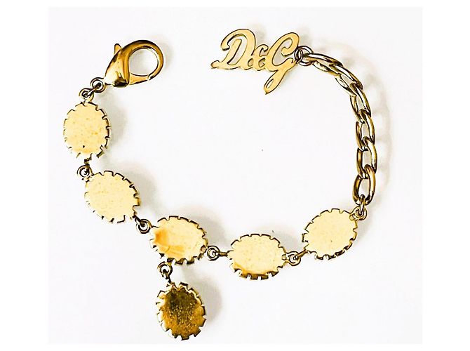 RARO meraviglioso bracciale DOLCE & GABBANA acciaio dorato cristalli D'oro - vista 9