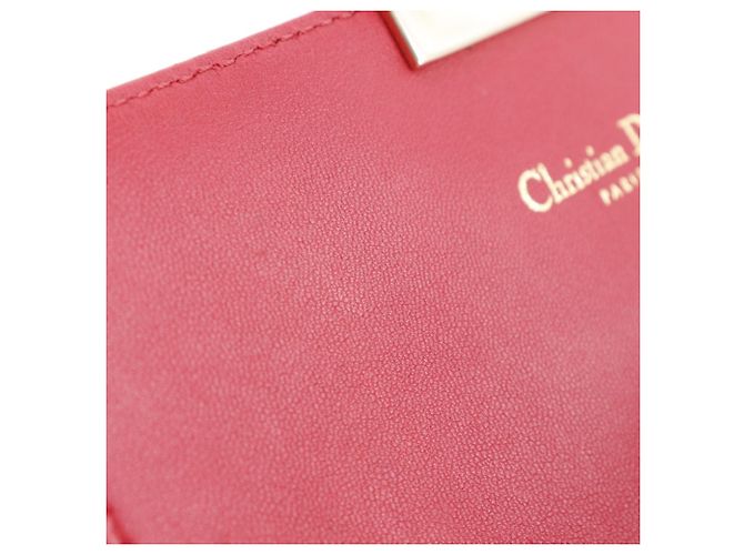 Borsa a spalla a catena in pelle di agnello Christian Dior Rosa Rosso - vista 10