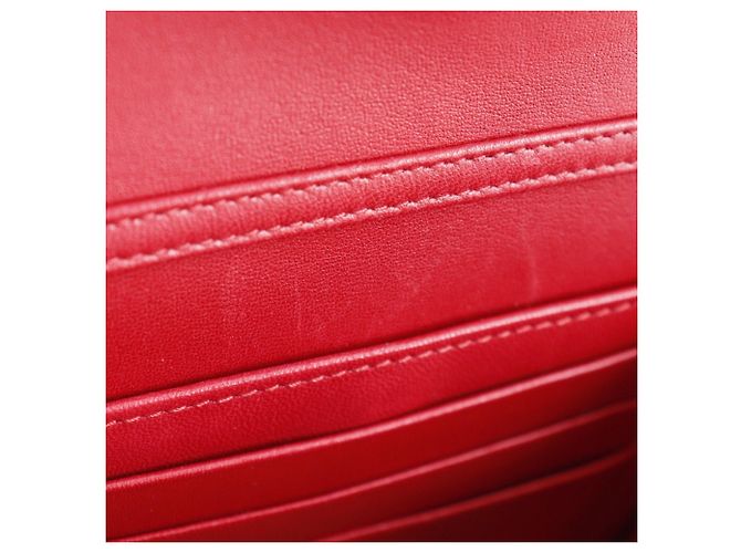 Borsa a spalla a catena in pelle di agnello Christian Dior Rosa Rosso - vista 11
