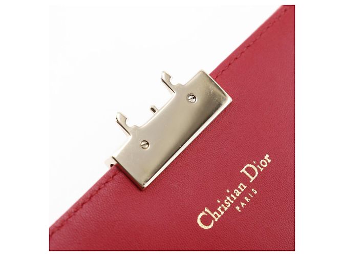 Borsa a spalla a catena in pelle di agnello Christian Dior Rosa Rosso - vista 13