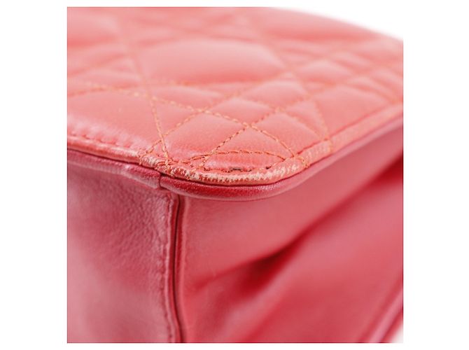 Borsa a spalla a catena in pelle di agnello Christian Dior Rosa Rosso - vista 4