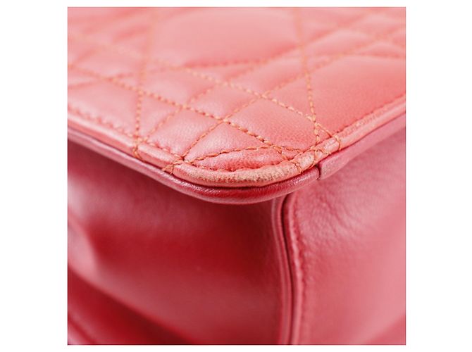 Borsa a spalla a catena in pelle di agnello Christian Dior Rosa Rosso - vista 5