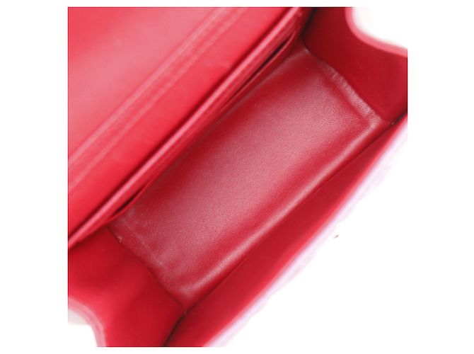 Borsa a spalla a catena in pelle di agnello Christian Dior Rosa Rosso - vista 8