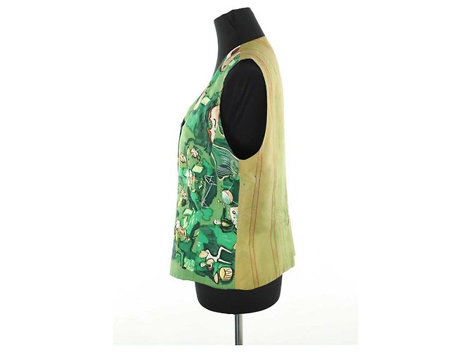 Hermès Grüne Seidenjacke - Ansicht 3