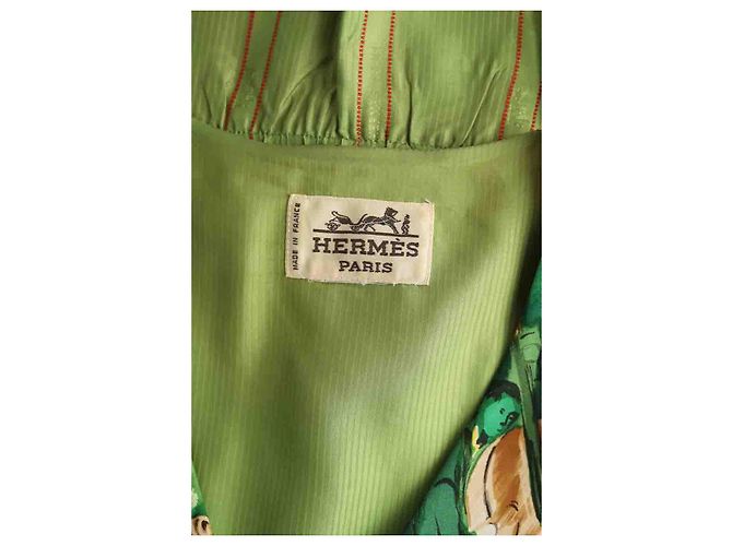 Hermès Grüne Seidenjacke - Ansicht 6