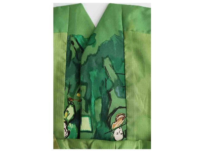 Hermès Grüne Seidenjacke - Ansicht 7