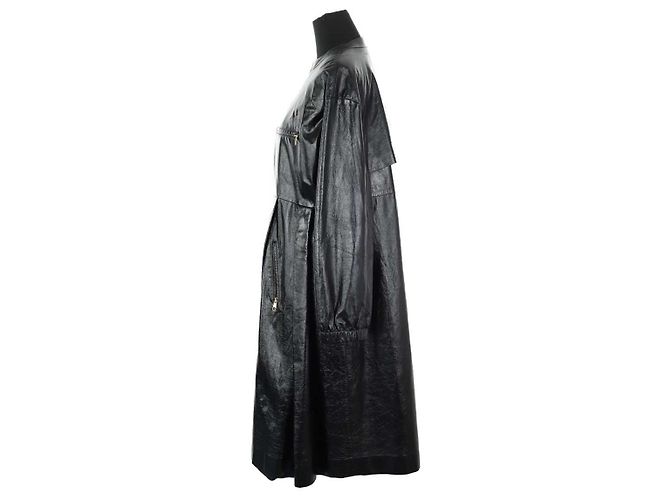 Dior Schwarzer Leder Mantel - Ansicht 3