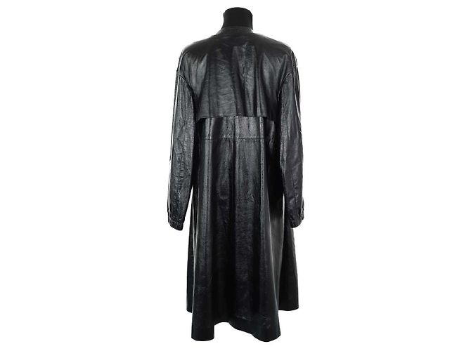 Dior Schwarzer Leder Mantel - Ansicht 4