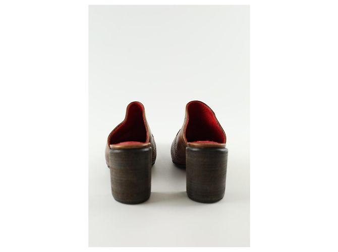 Free Lance Mule in pelle marrone - vista 2
