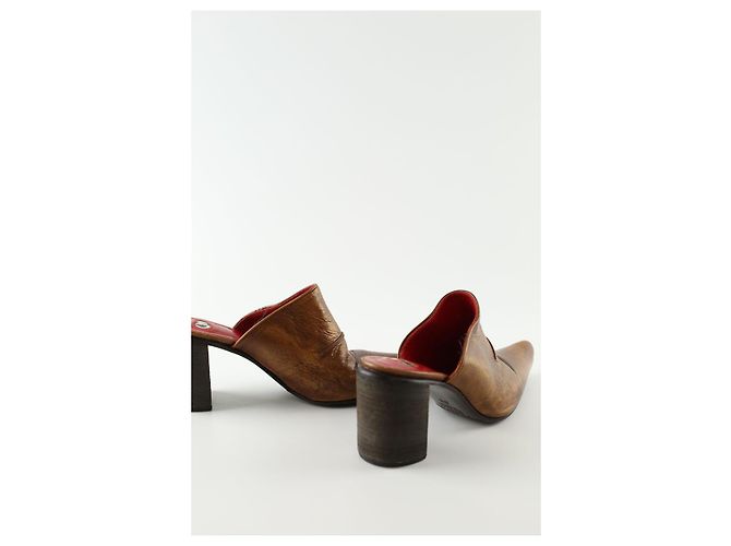 Free Lance Mule in pelle marrone - vista 3