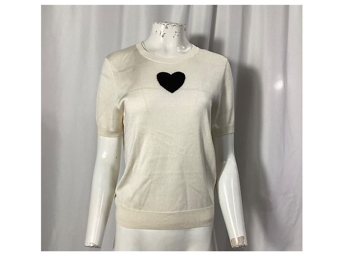 Top de lana blanca de manga corta con corazón de Carolina Herrera - vista 7