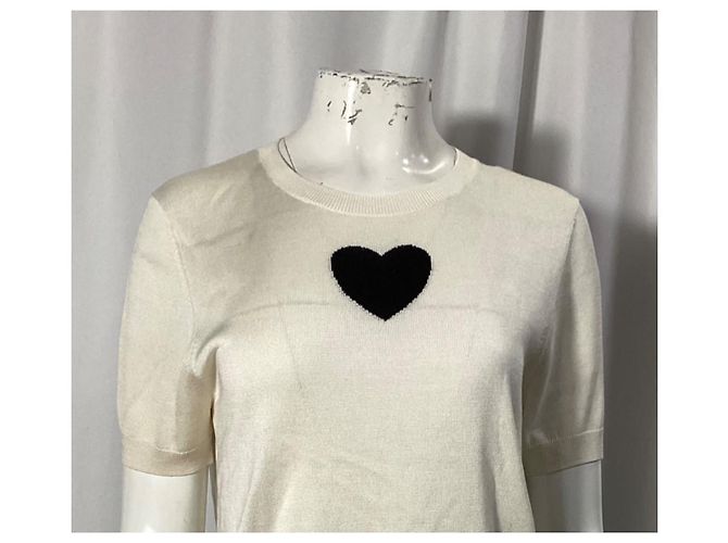 Top de lana blanca de manga corta con corazón de Carolina Herrera - vista 8