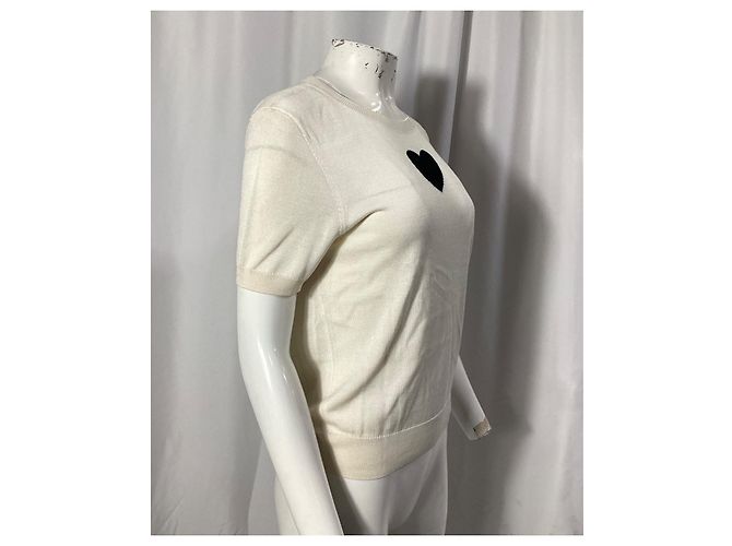 Top de lana blanca de manga corta con corazón de Carolina Herrera - vista 9