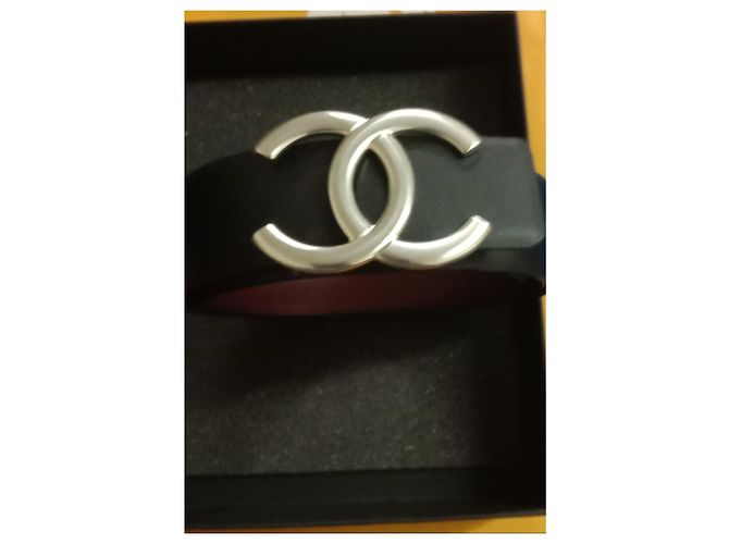 Chanel Cinturón de cuero reversible para mujeres Negro - vista 2