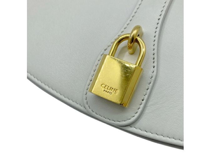 Céline Borsa clutch 2 in 1 in pelle di vitello liscia Celine Grigio - vista 14