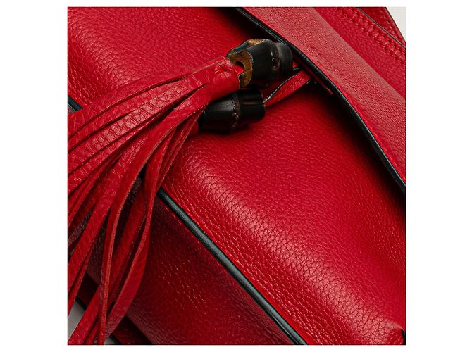 Gucci Rosso Medio Pelle Bamboo Daily Crossbody - vista 10