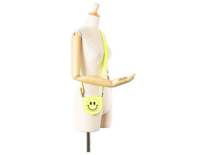 LOEWE Gelb Klein Glattes Kalbsleder Smiley Absatz Umhängetasche - Ansicht 10