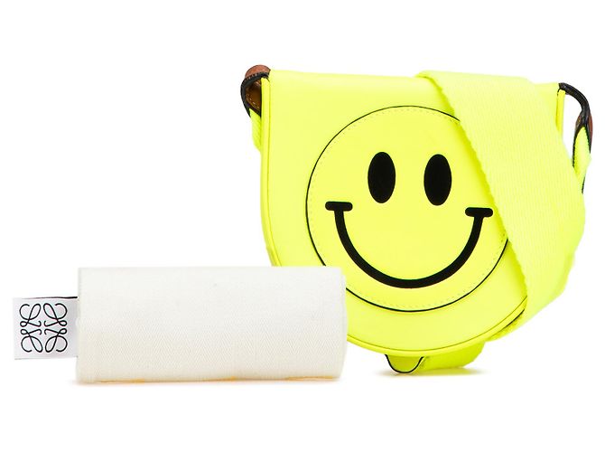 LOEWE Gelb Klein Glattes Kalbsleder Smiley Absatz Umhängetasche - Ansicht 11
