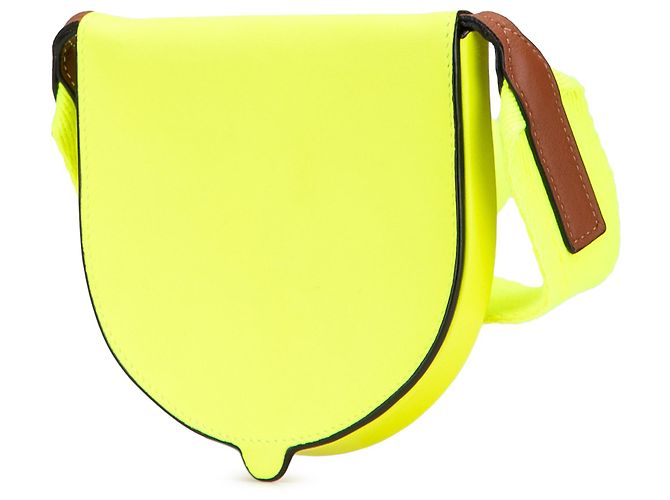 LOEWE Gelb Klein Glattes Kalbsleder Smiley Absatz Umhängetasche - Ansicht 2