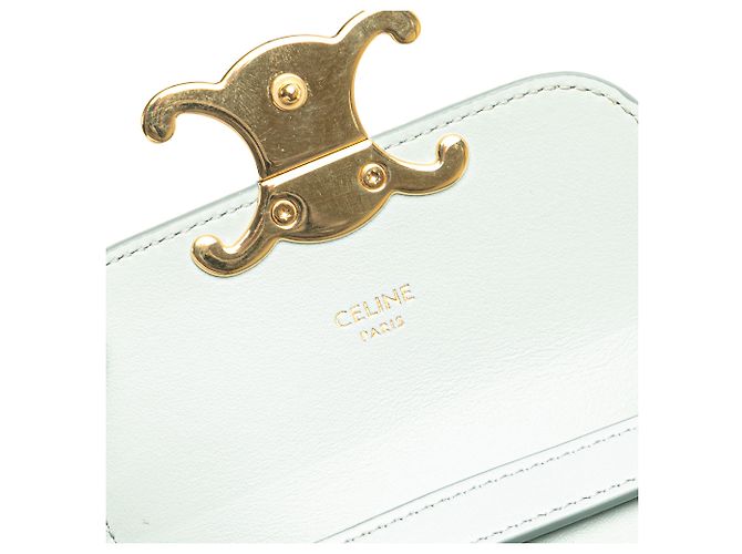 Céline Celine Blu Mini Pelle di Vitello Claude Borsa a Tracolla Blu chiaro - vista 8