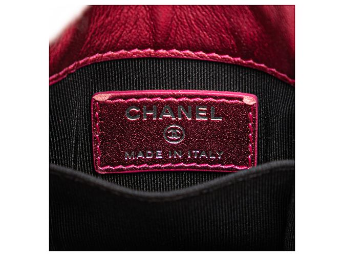 Porta telefono in vernice rosa CC di Chanel a tracolla - vista 5