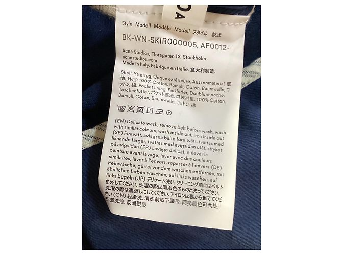 Falda de denim pintada Blå Konst de Acne Studios en algodón azul Azul claro - vista 10