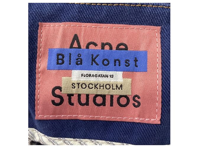 Falda de denim pintada Blå Konst de Acne Studios en algodón azul Azul claro - vista 3