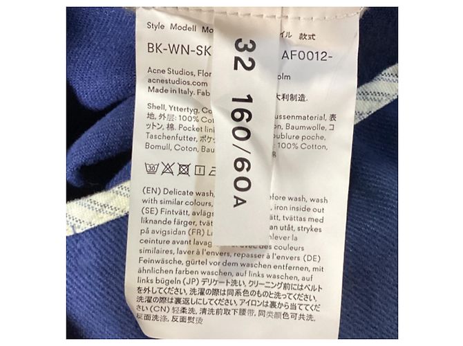 Falda de denim pintada Blå Konst de Acne Studios en algodón azul Azul claro - vista 4