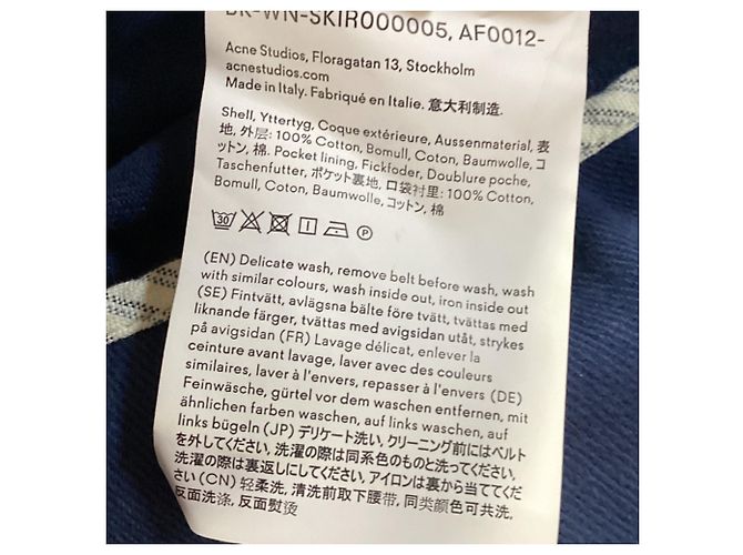 Falda de denim pintada Blå Konst de Acne Studios en algodón azul Azul claro - vista 5