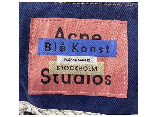 Falda de denim pintada Blå Konst de Acne Studios en algodón azul Azul claro - vista 8