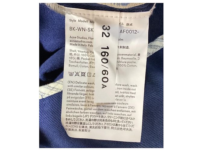Falda de denim pintada Blå Konst de Acne Studios en algodón azul Azul claro - vista 9