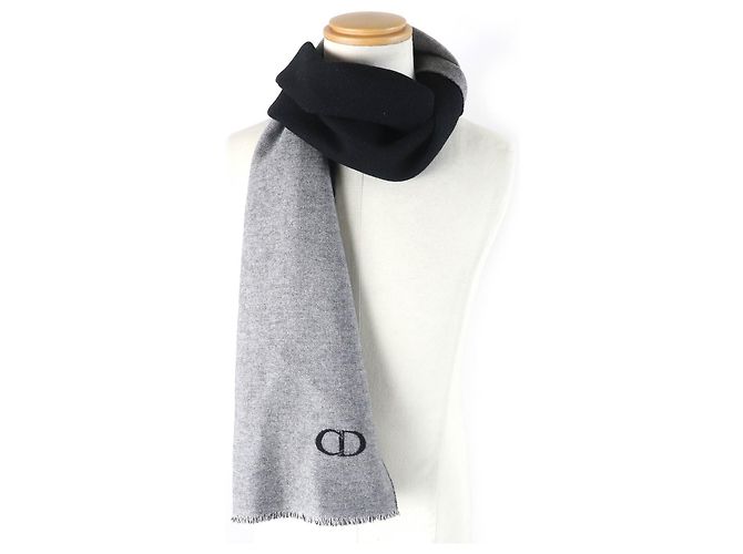 Christian Dior Dior Wool Cashmere CD Logo Long Muffler - view 3