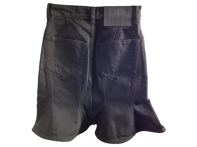 Gonna mini in denim a campana nera in cotone di Marc Jacobs Nero - vista 2