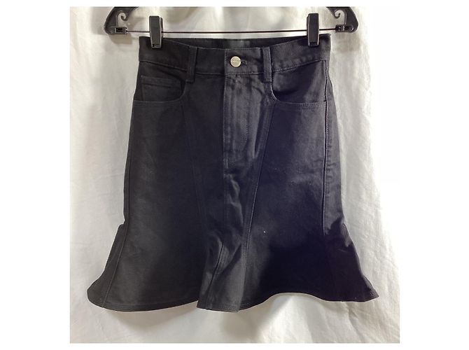 Gonna mini in denim a campana nera in cotone di Marc Jacobs Nero - vista 5