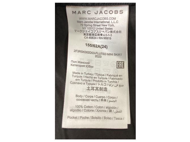 Gonna mini in denim a campana nera in cotone di Marc Jacobs Nero - vista 8