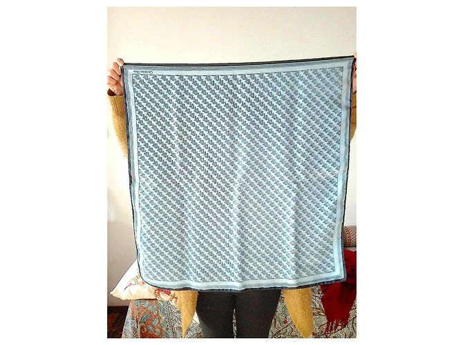 Christian Dior Silk Scarf Light Blue 66x66 - view 3
